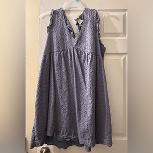 Sleeveless Eyelet Dress in Light blue-ish